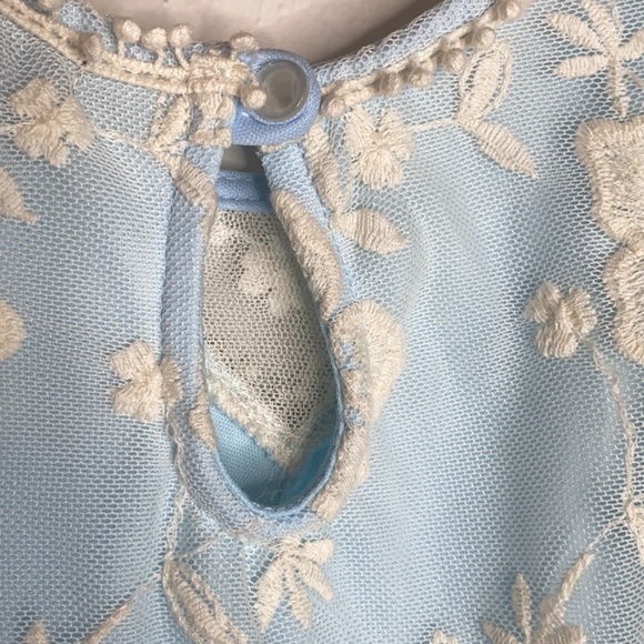 Zunie Easter Blue Lace Overlay Party Dress Size 5 - Picture 5 of 8